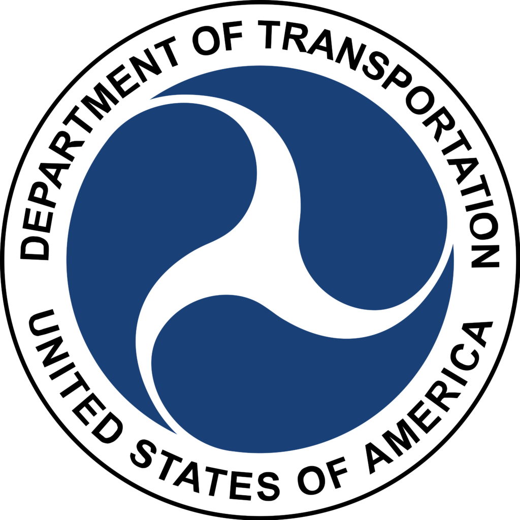 U.S. Department of Transportation DOT badge for FMCSA, FTA, FRA, FAA, and USCG SAP evaluations