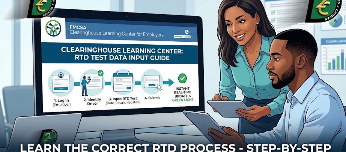 Employer and compliance expert reviewing the step-by-step process for uploading a negative RTD test into the FMCSA DOT Clearinghouse.